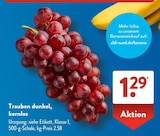 Trauben dunkel, kernlos bei ALDI SÜD im Kerken Prospekt für 1,29 €