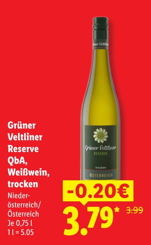 Grüner Veltliner Reserve QbA Weißwein, trocken