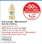 Citronnade duo de citrons - Montebelo en promo chez Monoprix Citronnade duo de citrons - Montebelo dans le catalogue Monoprix