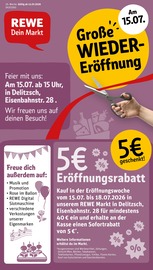 REWE Supermarkt Prospekt der aktuellen Woche mit 32 Seiten, gültig von 13.07.2026 bis 18.07.2026, in Delitzsch und Umgebung Aktueller REWE Supermarkt Prospekt in Delitzsch und Umgebung, "Dein Markt" mit 32 Seiten, 13.07.2026 - 18.07.2026