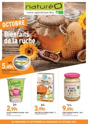 Prospectus Magasins Bio NaturéO en cours à Orchies et alentours, "Bienfaits de la ruche", 19 pages, 23/09/2026 - 25/10/2026 Catalogue Magasins Bio NaturéO en cours à Orchies et alentours, "Bienfaits de la ruche", 19 pages, 23/09/2026 - 25/10/2026