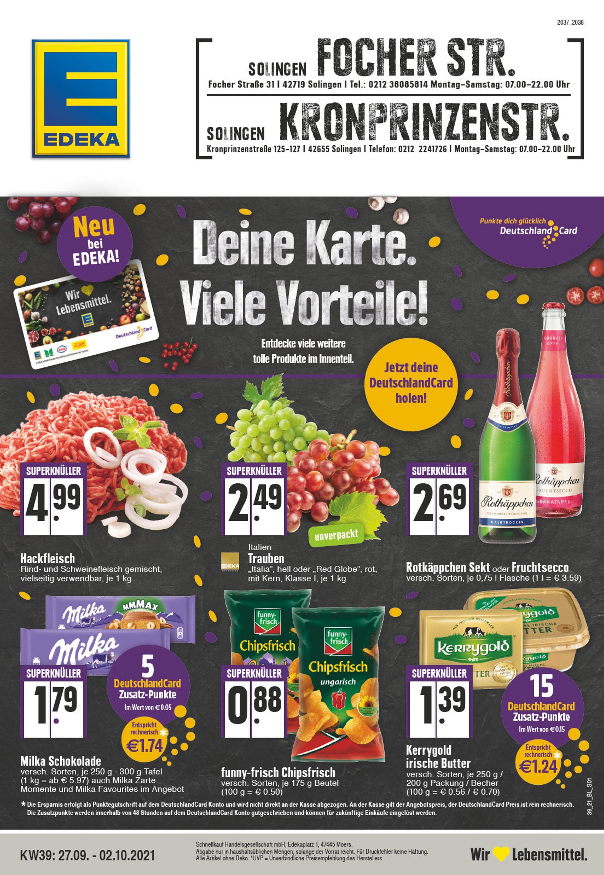 EDEKA Prospekt für Solingen mit 32 Seiten EDEKA Prospekt für Solingen: "Aktuelle Angebote", 32 Seiten, 27.09.2021 - 02.10.2021