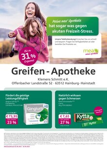mea - meine apotheke Rodgau Prospekt der aktuellen Woche, gültig von 01.09.2023 bis 30.09.2023 Aktueller mea - meine apotheke Rodgau Prospekt "Unsere September-Angebote" mit 4 Seiten