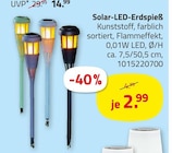 Solar-LED-Erdspieß für 2,99 € bei ROLLER im Angebot Solar-LED-Erdspieß im aktuellen ROLLER Prospekt
