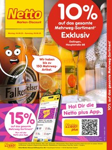Aktueller Netto Marken-Discount Prospekt (Wehingen, 2 Seiten zum blättern Netto Marken-Discount Prospekt 10% auf das gesamte Mehrweg-Sortiment mit 2 Seiten