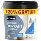 Peinture mur, boiserie, plafond blanc mat LUXENS Couvrant 10L+20% gratuit - LUXENS - LEROY MERLIN Peinture mur, boiserie, plafond blanc mat LUXENS Couvrant 10L+20% gratuit - LUXENS à 39,90 € dans le catalogue LEROY MERLIN
