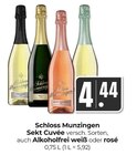 Sekt Cuvée oder rosé Angebote von Schloss Munzingen bei Hieber Lörrach für 4,44 €