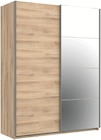 Armoire penderie portes coulissantes effet chêne et miroir l. 150 x H. 200 x Ep. 57 cm en promo chez Castorama Armoire penderie portes coulissantes effet chêne et miroir l. 150 x H. 200 x Ep. 57 cm dans le catalogue Castorama