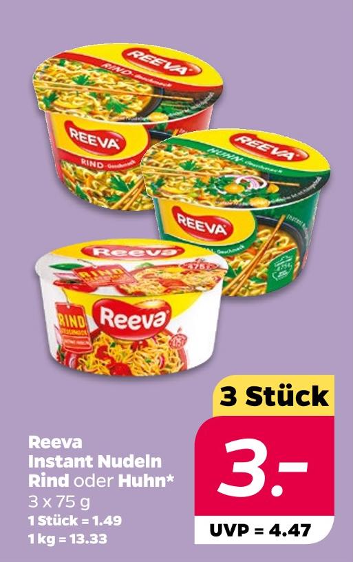 Instant Nudeln Rind oder Huhn