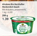 Bio Herzhafter Weidemilch Quark Angebote von Alnatura bei GLOBUS Leipzig für 1,39 €
