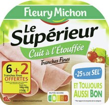 Jambon Le Supérieur Cuit à L’Etouffée -25% de Sel - Géant Casino à Chelles Jambon Le Supérieur Cuit à L’Etouffée -25% de Sel en promo chez Géant Casino Chelles à 2,69 €