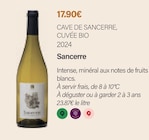 Cuvée cuvée bio 2024 - CAVE DE SANCERRE - Monoprix Rodez à Onet-le-Château Cuvée cuvée bio 2024 - CAVE DE SANCERRE en promo chez Monoprix Rodez Onet-le-Château à 17,90 €
