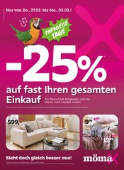 Aktueller mömax Prospekt mit Kissen, "-25% auf fast Ihren gesamten Einkauf", Seite 1