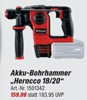 Aktuelles Akku-Bohrhammer Herocco 18/20 Angebot bei toom Baumarkt in Neuss ab 159,99 €