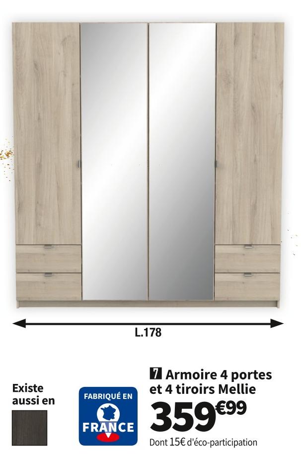 Armoire 2 portes AURORE - Conforama