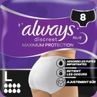 Culotte incontinence nuit l x8 - ALWAYS DISCREET en promo chez Intermarché Super Culotte incontinence nuit l x8 - ALWAYS DISCREET dans le catalogue Intermarché Super