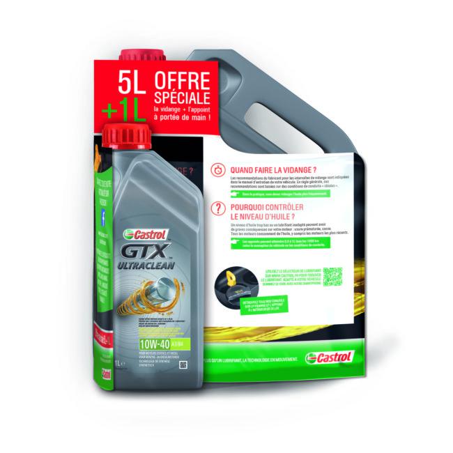 Norauto La Verrière - Huile moteur CASTROL GTX Ultraclean 10W40 A3/B4 Essence et Diesel 5 L + 1 L Promo Huile moteur CASTROL GTX Ultraclean 10W40 A3/B4 Essence et Diesel 5 L + 1 L dans le catalogue Norauto C'est déjà Noël ! à La Verrière