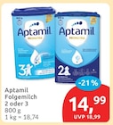 Folgemilch 2 oder 3 von Aptamil im aktuellen budni Prospekt