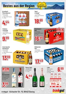Bier im Trinkgut Prospekt "Größter Getränkemarkt in Dasing!" mit 4 Seiten (Augsburg)