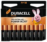 Lot de 18 piles Plus Power Boost Duracell AA/LR6 - DURACELL - Carrefour à Vitry-sur-Seine Lot de 18 piles Plus Power Boost Duracell AA/LR6 - DURACELL en promo chez Carrefour Vitry-sur-Seine à 9,89 €