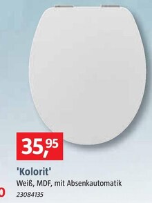 WC-Sitz 'Kolorit' bei BAUHAUS in Bergisch Gladbach WC-Sitz 'Kolorit' im Angebot bei BAUHAUS Bergisch Gladbach für 35,95 €