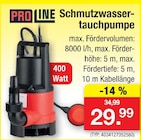 Schmutzwassertauchpumpe im Angebot bei Zimmermann in Lehrte Schmutzwassertauchpumpe Angebote von PRO LINE bei Zimmermann Lehrte für 29,99 €