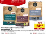 Finnische Lasur, Schwedenhausfarbe oder Dänisches Öl im Angebot bei toom Baumarkt in Mannheim Finnische Lasur, Schwedenhausfarbe oder Dänisches Öl Angebote von toom bei toom Baumarkt Mannheim für 14,99 €