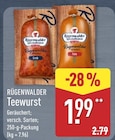 Teewurst von Rügenwalder für 1,99 € bei ALDI Nord im Angebot Teewurst von Rügenwalder im aktuellen ALDI Nord Prospekt