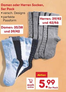 Damen oder Herren Socken bei Netto Marken-Discount in Braunschweig Damen oder Herren Socken im Angebot bei Netto Marken-Discount Braunschweig für 5,99 €