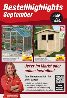 Gewächshaus Angebot im toom Baumarkt Prospekt, gültig von 14.09.2026 bis 26.09.2026 Gewächshaus Angebot im aktuellen toom Baumarkt Prospekt auf Seite 28