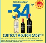 -34% REMISE IMMÉDIATE SUR TOUT MOUTON CADET - MOUTON CADET(1)Δ dans le catalogue Intermarché Hyper