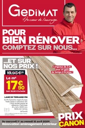 Catalogue Gedimat à Dompierre-sur-Besbre, avec 20 pages Prospectus Gedimat à Dompierre-sur-Besbre, "POUR BIEN RÉNOVER COMPTEZ SUR NOUS...", 20 pages, 01/04/2026 - 18/04/2026
