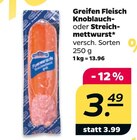 Knoblauch- oder Streichmettwurst Angebote von Greifen Fleisch bei Netto mit dem Scottie Neubrandenburg für 3,49 €