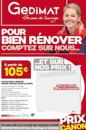 Catalogue Gedimat à Brioude, avec 20 pages Prospectus Gedimat à Brioude, "POUR BIEN RÉNOVER COMPTEZ SUR NOUS…", 20 pages, 09/09/2026 - 26/09/2026