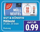 Müllbeutel im Angebot bei EDEKA in Gießen Müllbeutel Angebote von GUT & GÜNSTIG bei EDEKA Gießen für 0,99 €