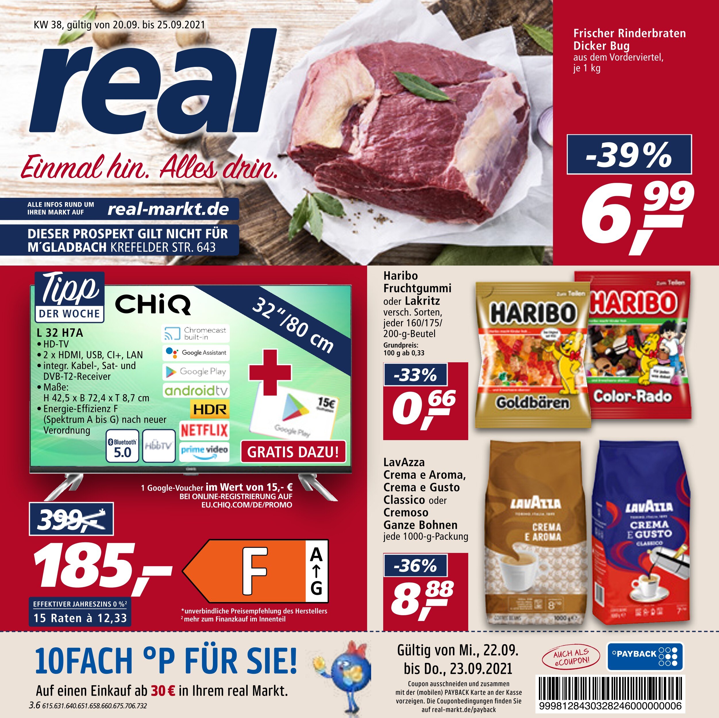 Real Prospekt für Neuss mit 48 Seiten Real Prospekt für Neuss: "Einmal hin. Alles drin.", 48 Seiten, 20.09.2021 - 25.09.2021