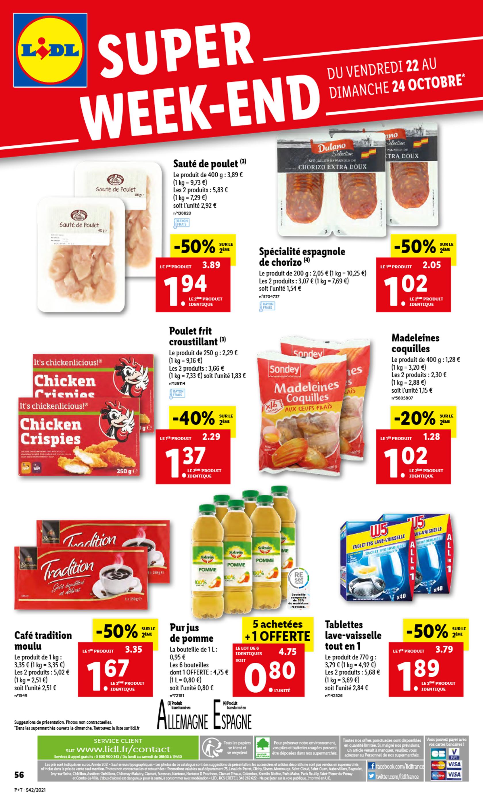 Catalogue Lidl à Ermont, avec 1 page Prospectus Lidl à Ermont, "Superweek-end", 1 page, 20/10/2021 - 26/10/2021