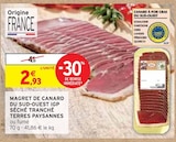 Magret de canard du Sud-Ouest IGP séché tranché - Terres Paysannes - Intermarché à Villenave-d'Ornon Magret de canard du Sud-Ouest IGP séché tranché - Terres Paysannes en promo chez Intermarché Villenave-d'Ornon à 2,93 €
