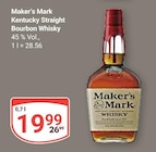 Kentucky Straight Bourbon Whisky Angebote von Maker's Mark bei GLOBUS Brühl für 19,99 €