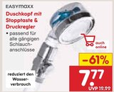 Duschkopf mit Stopptaste & Druckregler Angebote von EASYmaxx bei Netto Marken-Discount Fulda für 7,77 €