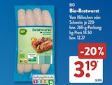 Bio-Bratwurst im ALDI SÜD Prospekt Bio-Bratwurst im aktuellen ALDI SÜD Prospekt für 3,19 €