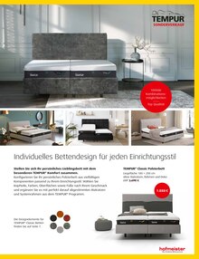 Bett im aktuellen hofmeister Prospekt (Pforzheim) Bett im hofmeister Prospekt "Großer Tempur Sonderverkauf" mit 8 Seiten (Pforzheim)