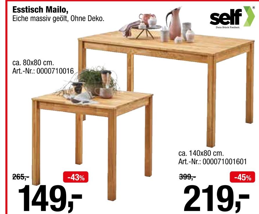 Opti-Wohnwelt Würzburg - Esstisch Mailo Esstisch Mailo Angebot bei Opti-Wohnwelt Würzburg im Prospekt 40% IN ALLEN ABTEILUNGEN!