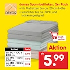 Aktuelles Jersey Spannbettlaken, 2er Pack Angebot bei Netto Marken-Discount in Hamburg ab 5,99 €
