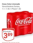 Coca-Cola im Angebot bei GLOBUS in Waldkraiburg Coca-Cola Angebote bei GLOBUS Waldkraiburg für 3,89 €