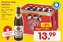 Paulaner Hefe-Weißbier bei Netto Marken-Discount in Göppingen Paulaner Hefe-Weißbier im Angebot bei Netto Marken-Discount Göppingen für 13,99 €