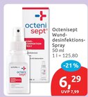 Wunddesinfektions-Spray von Octenisept für 6,29 € bei budni im Angebot Wunddesinfektions-Spray von Octenisept im aktuellen budni Prospekt