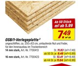Aktuelle Verlegeplatten Angebote bei toom Baumarkt in Hannover Aktuelles OSB/1-Verlegeplatte Angebot bei toom Baumarkt in Hannover ab 9,46 €