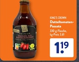 Datteltomaten-Passata im ALDI SÜD Prospekt Datteltomaten-Passata von KING'S CROWN im aktuellen ALDI SÜD Prospekt für 1,19 €