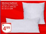 Mikrofaser-Kopfkissen Angebote bei GLOBUS Wetzlar für 4,99 €